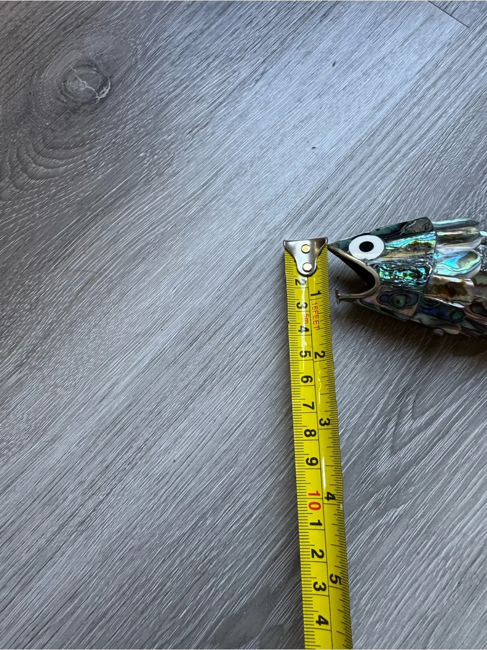 Vintage Articulated Abalone Fish bottle open Mexican silver
